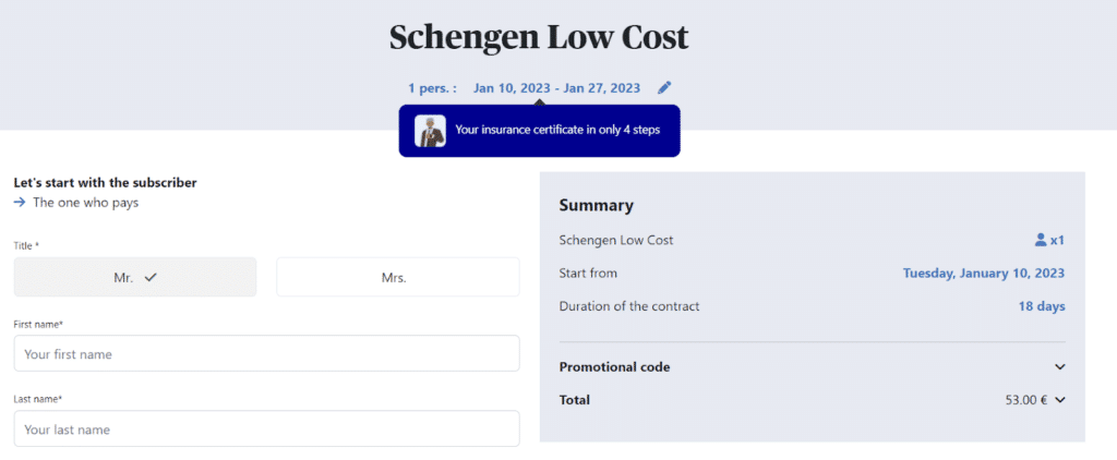 Application for Schengen visa France